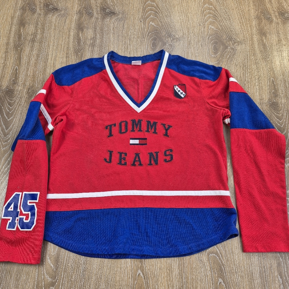 Tommy Hilfiger Hockey Jersey XL Large 13 14 15 16 Sporty Game Night 1990s Y2K
